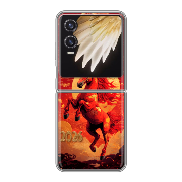 Пластиковый чехол на Tecno Phantom V Flip 2 с принтом Новый год