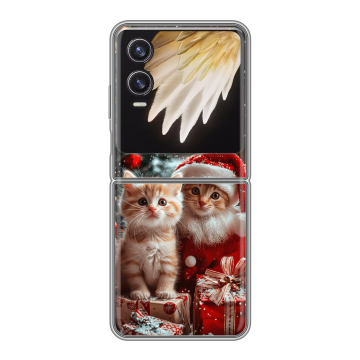 Пластиковый чехол на Tecno Phantom V Flip 2 с принтом Новый год