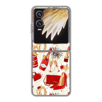 Пластиковый чехол на Tecno Phantom V Flip 2 с принтом Новый год