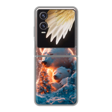 Пластиковый чехол на Tecno Phantom V Flip 2 с принтом Новый год