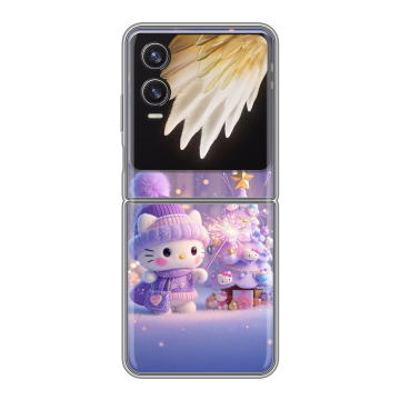 Пластиковый чехол на Tecno Phantom V Flip 2 с принтом Новый год