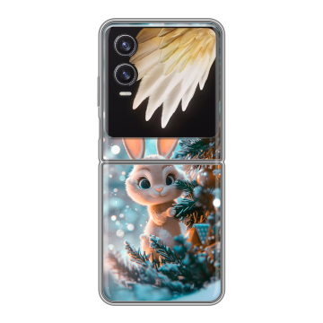Пластиковый чехол на Tecno Phantom V Flip 2 с принтом Новый год