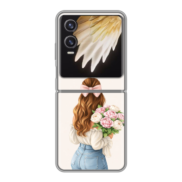 Пластиковый чехол на Tecno Phantom V Flip 2 с принтом женский Пластиковый чехол на Tecno Phantom V Flip 2 с принтом женский