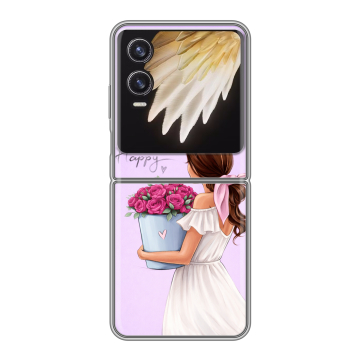 Пластиковый чехол на Tecno Phantom V Flip 2 с принтом женский Пластиковый чехол на Tecno Phantom V Flip 2 с принтом женский