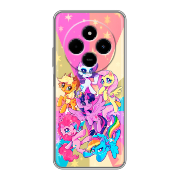 Силиконовый чехол на Poco C75 с принтом My little pony Дружба чудо Силиконовый чехол на Poco C75 с принтом My little pony Дружба чудо