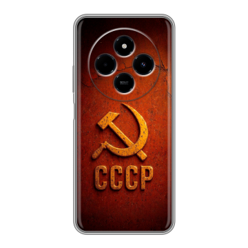 Силиконовый чехол на Poco C75 с принтом Флаг Герб СССР Силиконовый чехол на Poco C75 с принтом Флаг Герб СССР