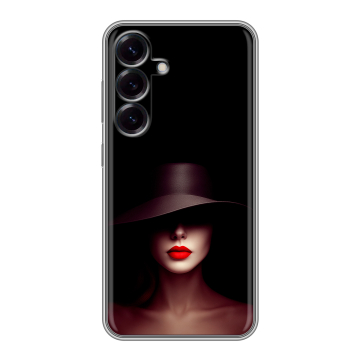 Силиконовый чехол на Samsung Galaxy S25 с принтом Девушка в шляпе Силиконовый чехол на Samsung Galaxy S25 с принтом Девушка в шляпе
