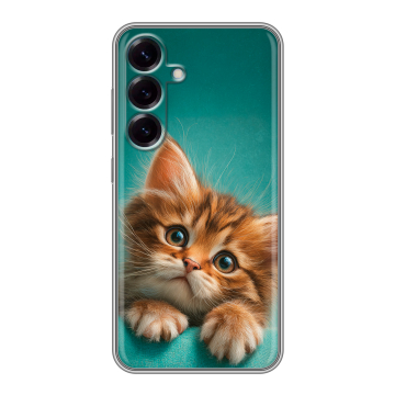 Силиконовый чехол на Samsung Galaxy S25 с принтом котенок Силиконовый чехол на Samsung Galaxy S25 с принтом котенок