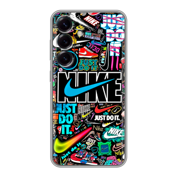 Силиконовый чехол на Samsung Galaxy S25 с принтом найк nike черный Силиконовый чехол на Samsung Galaxy S25 с принтом найк nike черный