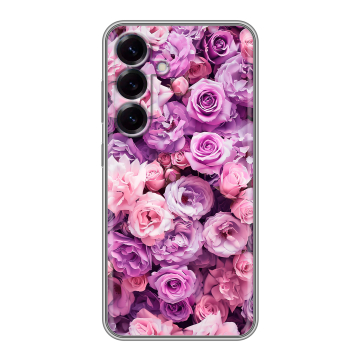 Силиконовый чехол на Samsung Galaxy S25 с принтом лавандовые розы Силиконовый чехол на Samsung Galaxy S25 с принтом лавандовые розы