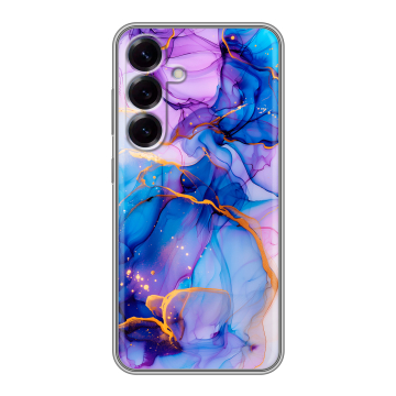 Силиконовый чехол на Samsung Galaxy S25 с принтом синий мрамор Силиконовый чехол на Samsung Galaxy S25 с принтом синий мрамор