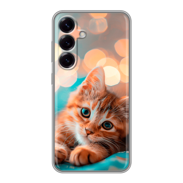 Силиконовый чехол на Samsung Galaxy S25 с принтом котик Силиконовый чехол на Samsung Galaxy S25 с принтом котик