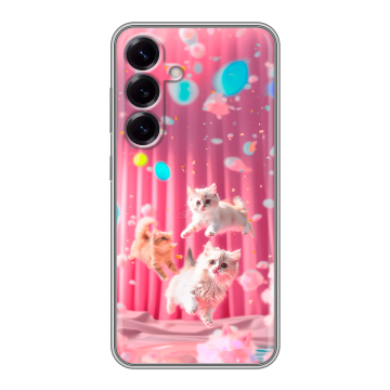 Силиконовый чехол на Samsung Galaxy S25 с принтом милые котики Силиконовый чехол на Samsung Galaxy S25 с принтом милые котики