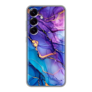 Силиконовый чехол на Samsung Galaxy S25 с принтом синий мрамор Силиконовый чехол на Samsung Galaxy S25 с принтом синий мрамор