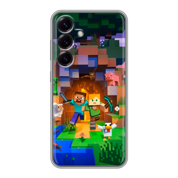 Силиконовый чехол на Samsung Galaxy S25 с принтом Майнкрафт Minecraft Силиконовый чехол на Samsung Galaxy S25 с принтом Майнкрафт Minecraft
