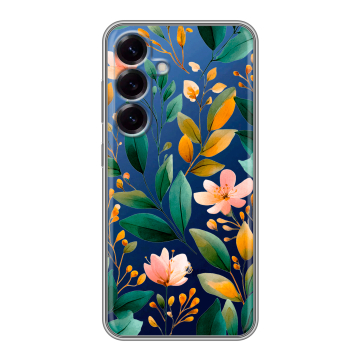 Силиконовый чехол на Samsung Galaxy S25 с принтом Цветы паттерн Силиконовый чехол на Samsung Galaxy S25 с принтом Цветы паттерн
