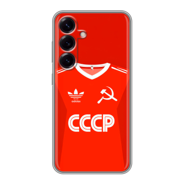 Силиконовый чехол на Samsung Galaxy S25 с принтом Флаг Герб СССР Силиконовый чехол на Samsung Galaxy S25 с принтом Флаг Герб СССР