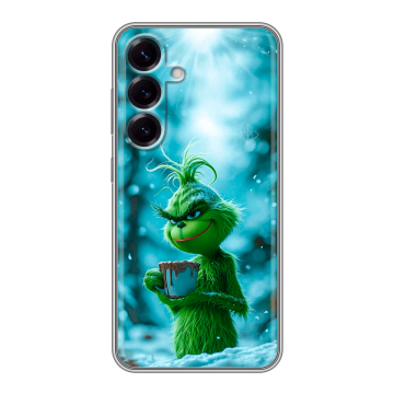 Силиконовый чехол на Samsung Galaxy S25 с принтом Новый год гринч Силиконовый чехол на Samsung Galaxy S25 с принтом Новый год гринч