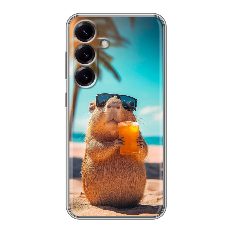 Силиконовый чехол на Samsung Galaxy S25 с принтом Капибара Силиконовый чехол на Samsung Galaxy S25 с принтом Капибара