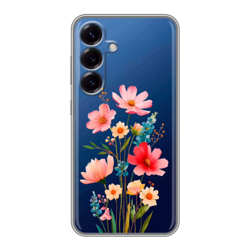 Силиконовый чехол на Samsung Galaxy S25 с принтом Цветы Силиконовый чехол на Samsung Galaxy S25 с принтом Цветы
