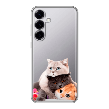 Силиконовый чехол на Samsung Galaxy S25 Plus с принтом Кошки Силиконовый чехол на Samsung Galaxy S25 Plus с принтом Кошки