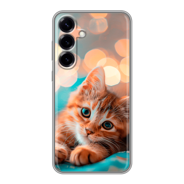 Силиконовый чехол на Samsung Galaxy S25 Plus с принтом котик