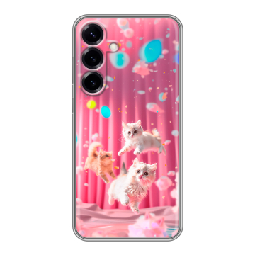 Силиконовый чехол на Samsung Galaxy S25 Plus с принтом милые котики Силиконовый чехол на Samsung Galaxy S25 Plus с принтом милые котики