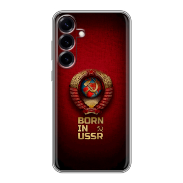 Силиконовый чехол на Samsung Galaxy S25 Plus с принтом Флаг Герб СССР Силиконовый чехол на Samsung Galaxy S25 Plus с принтом Флаг Герб СССР