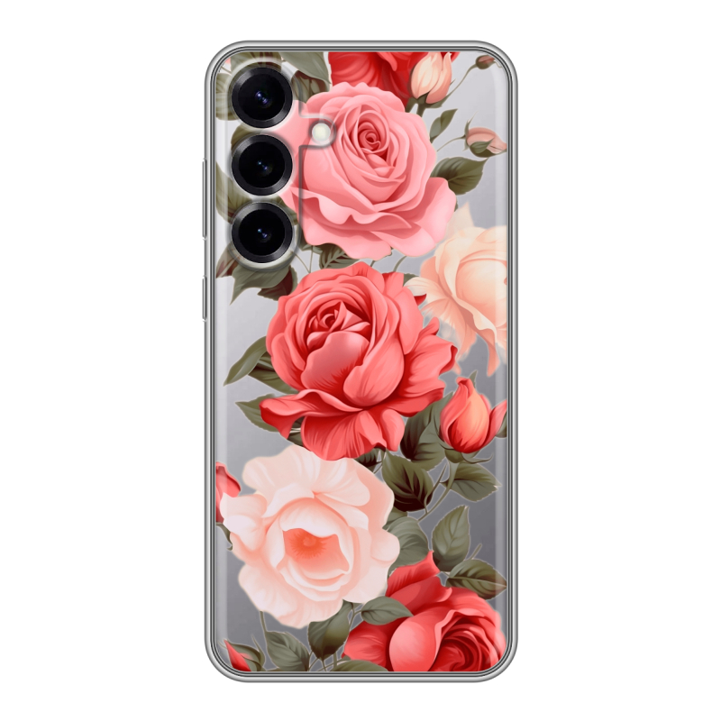 Силиконовый чехол на Samsung Galaxy S25 Plus с принтом Розы Силиконовый чехол на Samsung Galaxy S25 Plus с принтом Розы