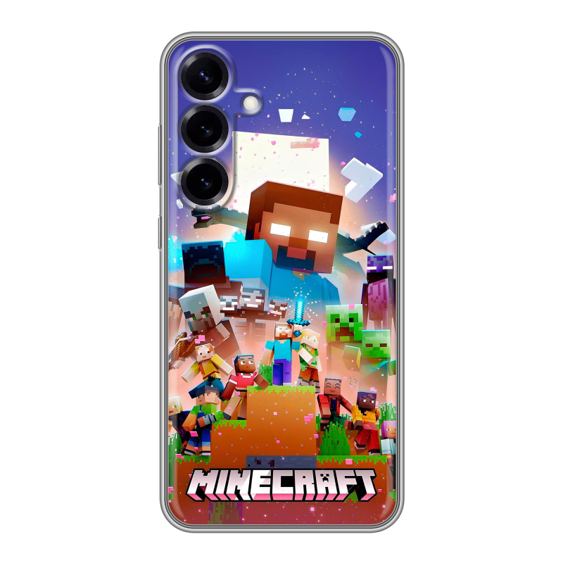 Силиконовый чехол на Samsung Galaxy S25 Plus с принтом Майнкрафт Minecraft Силиконовый чехол на Samsung Galaxy S25 Plus с принтом Майнкрафт Minecraft