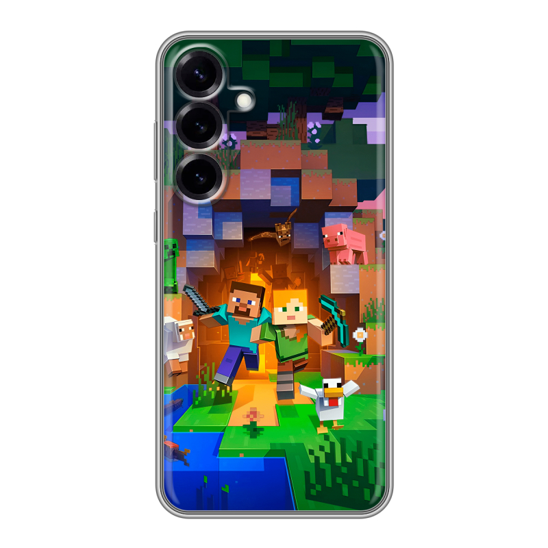 Силиконовый чехол на Samsung Galaxy S25 Plus с принтом Майнкрафт Minecraft Силиконовый чехол на Samsung Galaxy S25 Plus с принтом Майнкрафт Minecraft