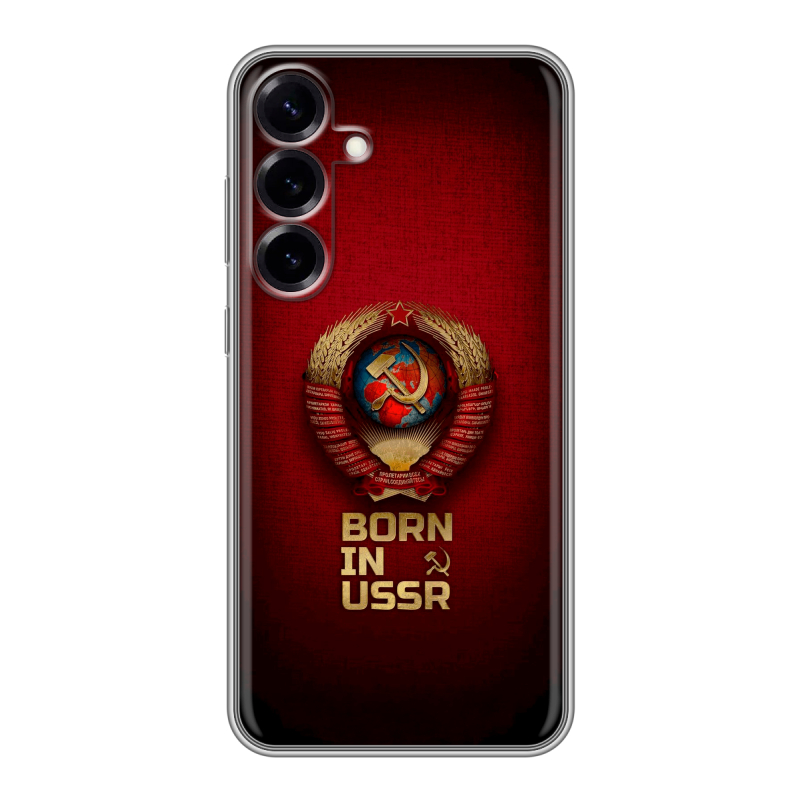 Силиконовый чехол на Samsung Galaxy S25 Plus с принтом Флаг Герб СССР Силиконовый чехол на Samsung Galaxy S25 Plus с принтом Флаг Герб СССР