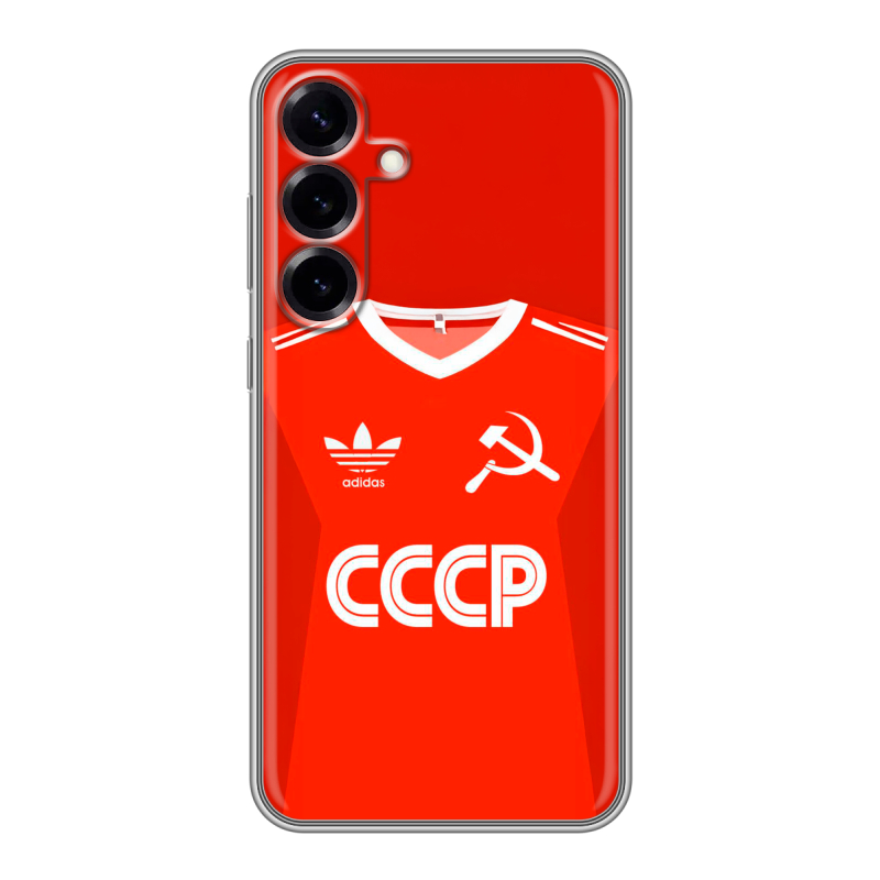 Силиконовый чехол на Samsung Galaxy S25 Plus с принтом Флаг Герб СССР Силиконовый чехол на Samsung Galaxy S25 Plus с принтом Флаг Герб СССР