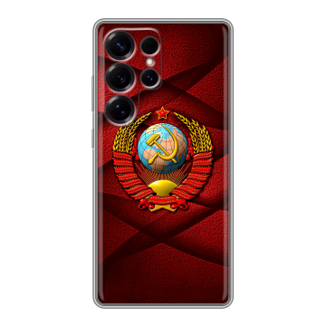 Силиконовый чехол на Samsung Galaxy S25 Ultra с принтом Герб СССР Силиконовый чехол на Samsung Galaxy S25 Ultra с принтом Герб СССР