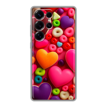 Силиконовый чехол на Samsung Galaxy S25 Ultra с принтом Сердечки Силиконовый чехол на Samsung Galaxy S25 Ultra с принтом Сердечки