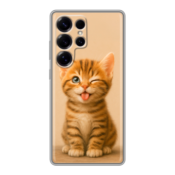 Силиконовый чехол на Samsung Galaxy S25 Ultra с принтом котенок Силиконовый чехол на Samsung Galaxy S25 Ultra с принтом котенок