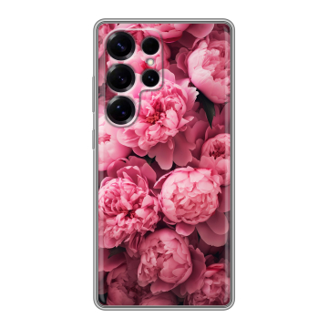 Силиконовый чехол на Samsung Galaxy S25 Ultra с принтом цветы пионы Силиконовый чехол на Samsung Galaxy S25 Ultra с принтом цветы пионы