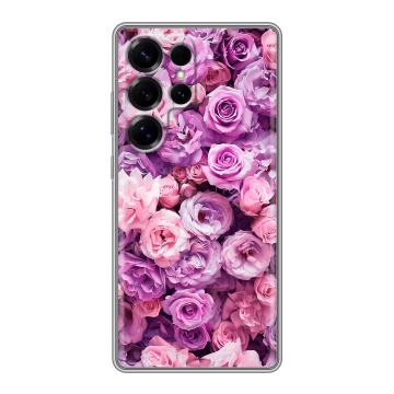 Силиконовый чехол на Samsung Galaxy S25 Ultra с принтом лавандовые розы