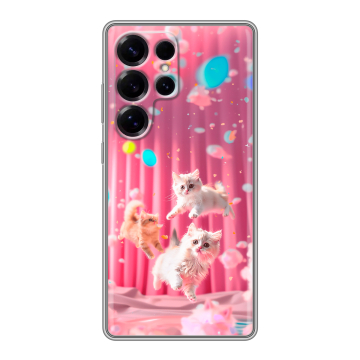 Силиконовый чехол на Samsung Galaxy S25 Ultra с принтом милые котики