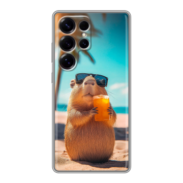 Силиконовый чехол на Samsung Galaxy S25 Ultra с принтом Капибара