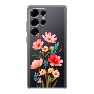 Силиконовый чехол на Samsung Galaxy S25 Ultra с принтом Цветы