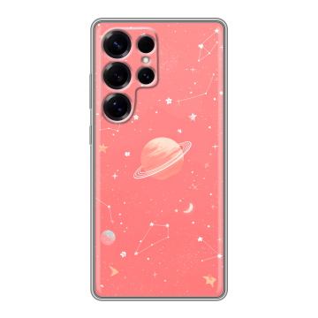 Силиконовый чехол на Samsung Galaxy S25 Ultra с принтом Розовый космос
