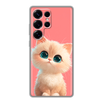 Силиконовый чехол на Samsung Galaxy S25 Ultra с принтом Розовый котенок