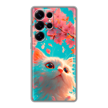 Силиконовый чехол на Samsung Galaxy S25 Ultra с принтом Красивый кот