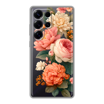 Силиконовый чехол на Samsung Galaxy S25 Ultra с принтом цветы