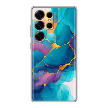 Силиконовый чехол на Samsung Galaxy S25 Ultra с принтом Мрамор блестки