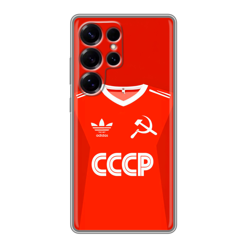Силиконовый чехол на Samsung Galaxy S25 Ultra с принтом Флаг Герб СССР Силиконовый чехол на Samsung Galaxy S25 Ultra с принтом Флаг Герб СССР