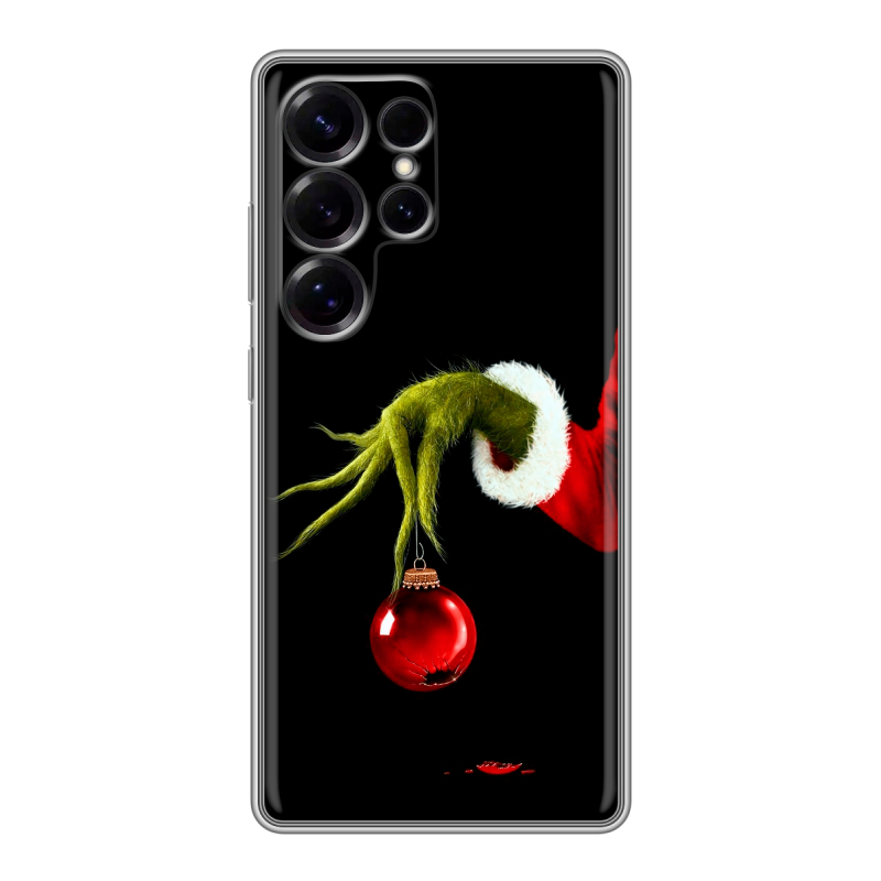 Силиконовый чехол на Samsung Galaxy S25 Ultra с принтом Новый год Гринч Силиконовый чехол на Samsung Galaxy S25 Ultra с принтом Новый год Гринч