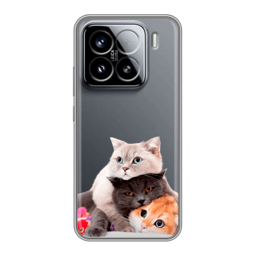 Силиконовый чехол на Xiaomi 15 с принтом Кошки Силиконовый чехол на Xiaomi 15 с принтом Кошки