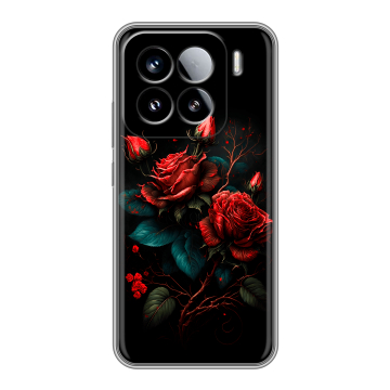 Силиконовый чехол на Xiaomi 15 с принтом Розы красные Силиконовый чехол на Xiaomi 15 с принтом Розы красные